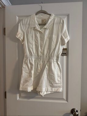 For Days White Organic Cotton Shorts Coverall